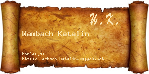 Wambach Katalin névjegykártya